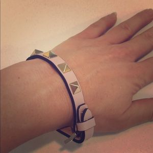 Pale Pink Studded Valentino Fashion Bracelet!